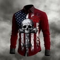 thumbnail image 2 of CHENge Mens 250th Anniversary USA Shirt Long Sleeve Button Down Shirts Casual American Independence Day Shirts Tee, 2 of 3