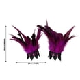 thumbnail image 2 of Feather Wrist Cuffs, Magenta Black Lace Trimmed 2 Pack, Costume Accessory Set for Halloween Masquerade Party Stage Performance Gothic Themed Events Cosplay Prom Decor for Adult Women, 2 of 5