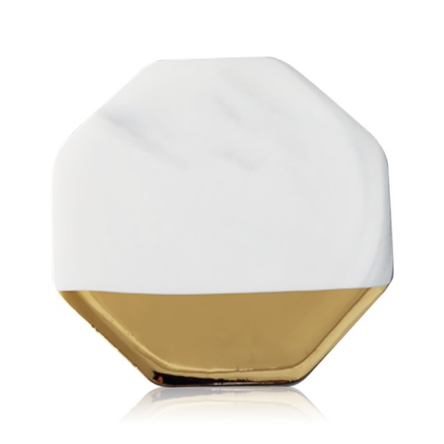 Bebida de cerámica Countertop Protector Putter Holder Office Comedor Sala de mesa Mesa Tray Crafts Regalos Art Bar Café Accesorios Octangle AweSitey HA012722-01