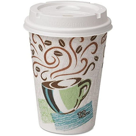 Dixie 5342Combo600 Paper Hot Cups & Lids Combo Bag, 12Oz, 50/Pack