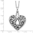 thumbnail image 6 of 925 Sterling Silver Cable Necklace with Pendants Chain Sentimental Expressions Antiqued Grieving Heart Ash Holder 18in. 18 inch, 6 of 7