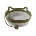 thumbnail image 3 of Cat Bed, Kitten Bed, Woven Rope Pet Bed, Breathable Washable Round Pet Mat, 35Cm Diameter Two-Tone Cotton Rope Round Basket, Non-Slip Pet Resting Bed Suitable for Kittens Under 6, 3 of 7