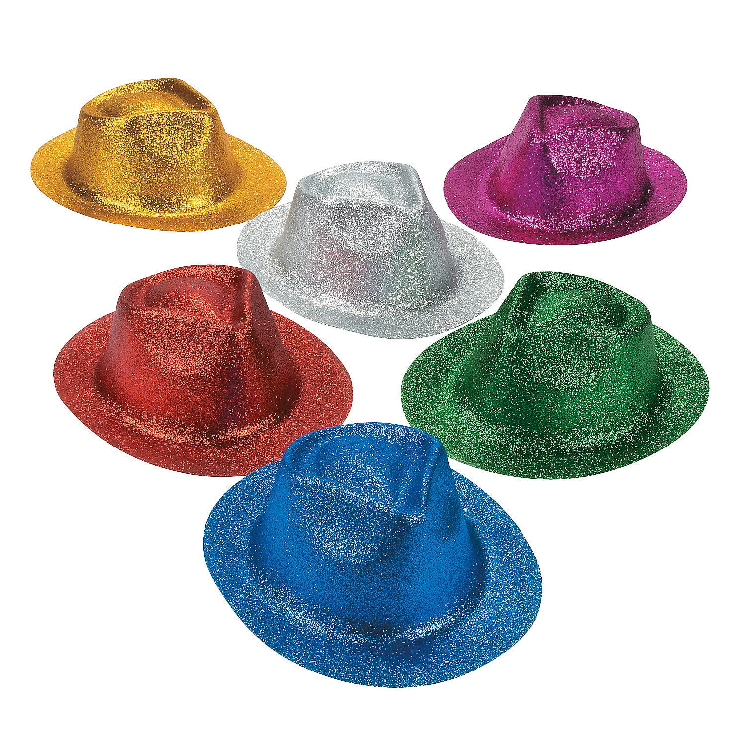 Adult Assorted Glitter Fedora - Apparel Accessories - 12 Pieces ...