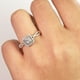 thumbnail image 5 of JeenMata Anillo de Compromiso Elegante con Diamante de Talla Cuadrada de 1 Quilate, Banda Retorcida, Pavé y Doble Halo, Oro Blanco de 10 K, 5 of 10