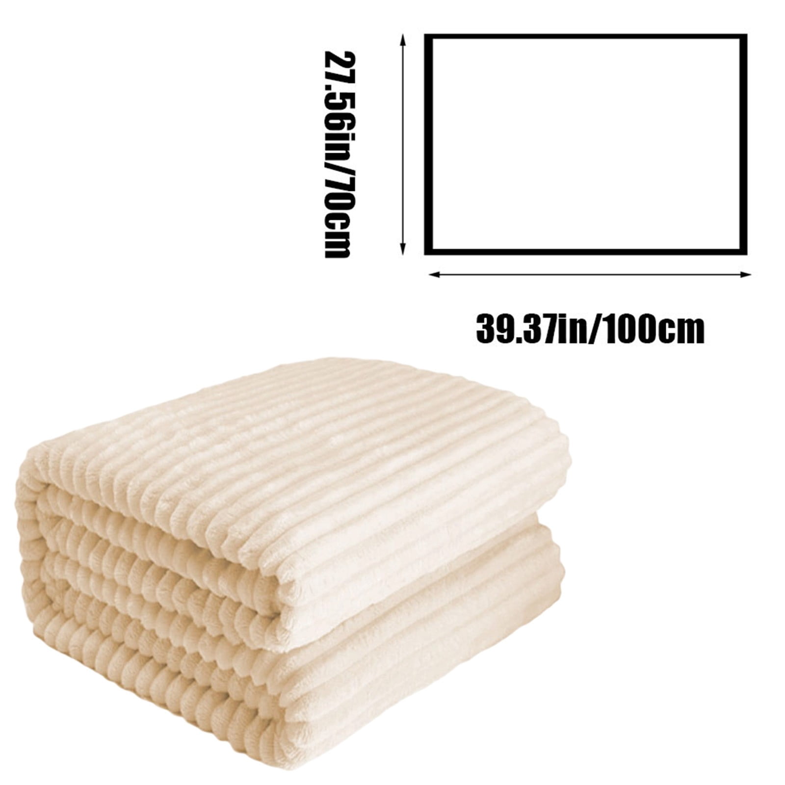 Double-Layer Raschel Fleece Blanket - Thermal Winter Throw Sofa Bed Wrap Cold Weather Essential Anti-Pilling Home Decor(White)
