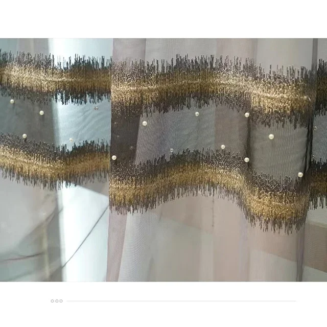 European Velvet Blackout Grey Luxury Curtains for Living Room Tulle Vintage Golden Lace Stitching Bedroom Custom Dining Room