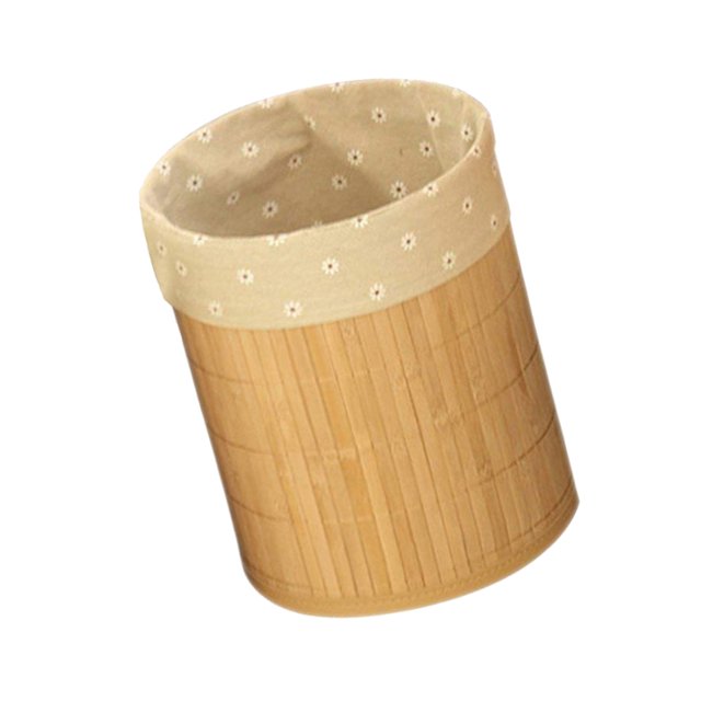 Bamboo Wastebasket, Small Round Trash Home, Kitchen , Office, Bedroom, Flower