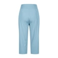 thumbnail image 5 of Dressy Capri Pants for Women Stretch High Waisted Crop Work Pants Summer Casual Capris Slacks Yoga Trousers Dress Pant Light Blue S, 5 of 7