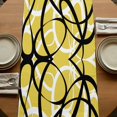 thumbnail image 5 of Table Runners 70 Inches Long Dress Scarves, Yellow Geometric Farmhouse Coffee/Dining/Kitchen Table Decor, Holiday Table Runner, Farmhouse Abstract Black White Striped 13x70 Inch, 5 of 9