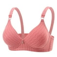 thumbnail image 3 of qolati Sports Bras for Women Wireless Push Up Plunge Seamless T-Shirt Bras Soft Comfort No Underwire Full Coverage Bralettes,Pink,42, 3 of 4