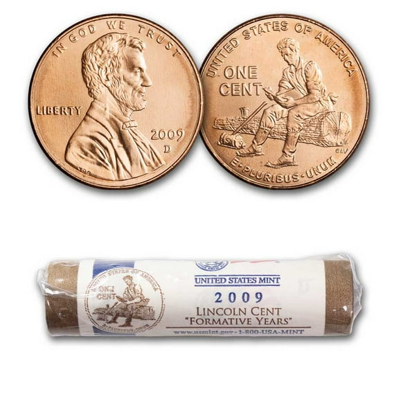 2009-D Lincoln Cent Formative Years 50-Coin Mint Wrapped Roll BU