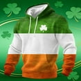 thumbnail image 2 of CONZONE Men's St. Patrick's Day Hoodies Patchwork Color Hoodie For Men Long Sleeve Pullover Hooded Sweatshirt Soft Fall Winter Sweatshirts, 2 of 5