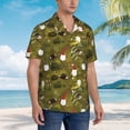 thumbnail image 5 of Balery Gnomes Playing in the Garden Print Men's Hawaiian Shirts Short Sleeve Beach Shirt Relaxed Fit Vacation Button Down Shirts-3X-Large, 5 of 9