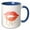 Blue/White, variant on 3drose, Gold Love Red Lips Kiss, 11oz Mug