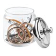 thumbnail image 3 of iDesign York Glass Apothecary Canning Jar for Vanity & Bathroom Essentials, Chrome Silver Lid, 3 of 6