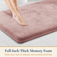 thumbnail image 2 of ComfiTime Bathroom Rugs – 1 inch Thick Memory Foam, 24" x 60" Bath Mat, Soft Plush Velvet Top, Non-Slip, Ultra Absorbent, Large & Long Rugs for Bathroom Floor, Mauve, 2 of 11