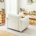 thumbnail image 7 of Oversize Accent Chairs for Living Room,Lambswool Upholstered Reading Armchair,Mid Century Modern Arm Chair Single Sofa Chair,Single Sofa Chair for Living Room Bedroom Playroom,Beige, 7 of 7