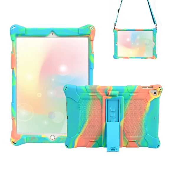 Allytech iPad 10.2 Case 2020 8th Gen, iPad 10.2 Case 7th Gen, iPad Air 3rd Gen 10.5" Case,Colorful EVA Rubber Protection Drop Proof Kickstand Shockproof Case Cover Kids Friendly, Blue