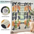 thumbnail image 3 of Yayeee Window Curtains Light Filtering 63"x52" Grommet Panel Pair Home Living Room Decor, Black Clover Pattern, 3 of 7