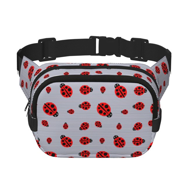 Balery Ladybug Mochila Cinturón para Mujeres y Hombres, Bolsa de Cintura Impermeable de Doble Capa con Correa
