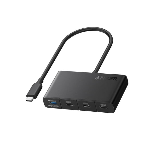 Anker USB-C Hub, Fast 10Gbps USB 3.2 Display Hub, USB-C to 4-Port Hub with 100W Max PD-in for MacBook Pro, iPad, iPhone 15, Surface Pro, Dell and More
