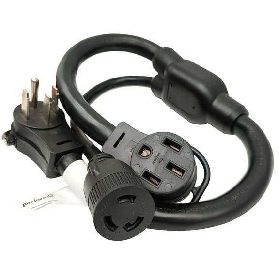 Parkworld 64255 NEMA 14-50P to L6-30R & 14-50R Splitter for 4-Prong RV or EV Charger (3 Feet)