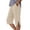 Beige, variant on Capri Pants for Women Elastic Waist Wide Leg Knee Length Cropped Capris Casual Summer Pull On Capri Pants with Button Slit Hem, 2XL