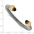 thumbnail image 2 of 925 Sterling Silver Flash Gold Plated Antique Cubic Zirconia Cz Bangle Bracelet Cuff Expandable Stackable, 2 of 6