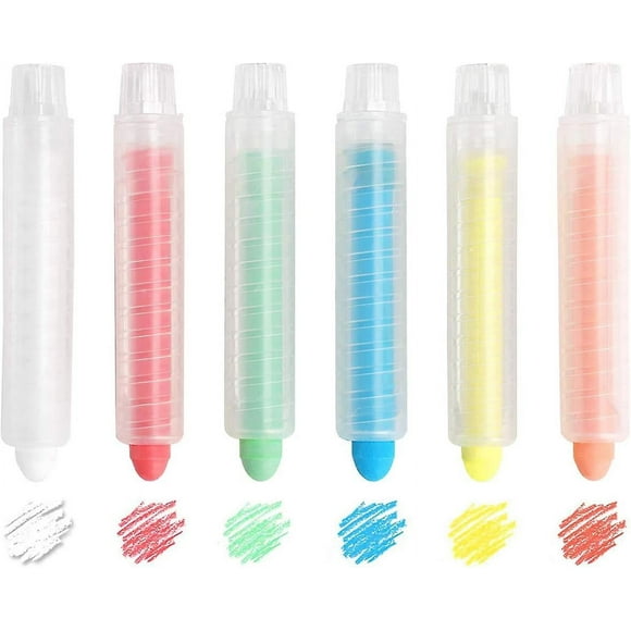 Spinning Chalk for Kids - Non-Toxic and Dust-Free Colored Chalk, 1.0mm Tip - Art Tool for Drawing on Whiteboard and Blackboard (6)