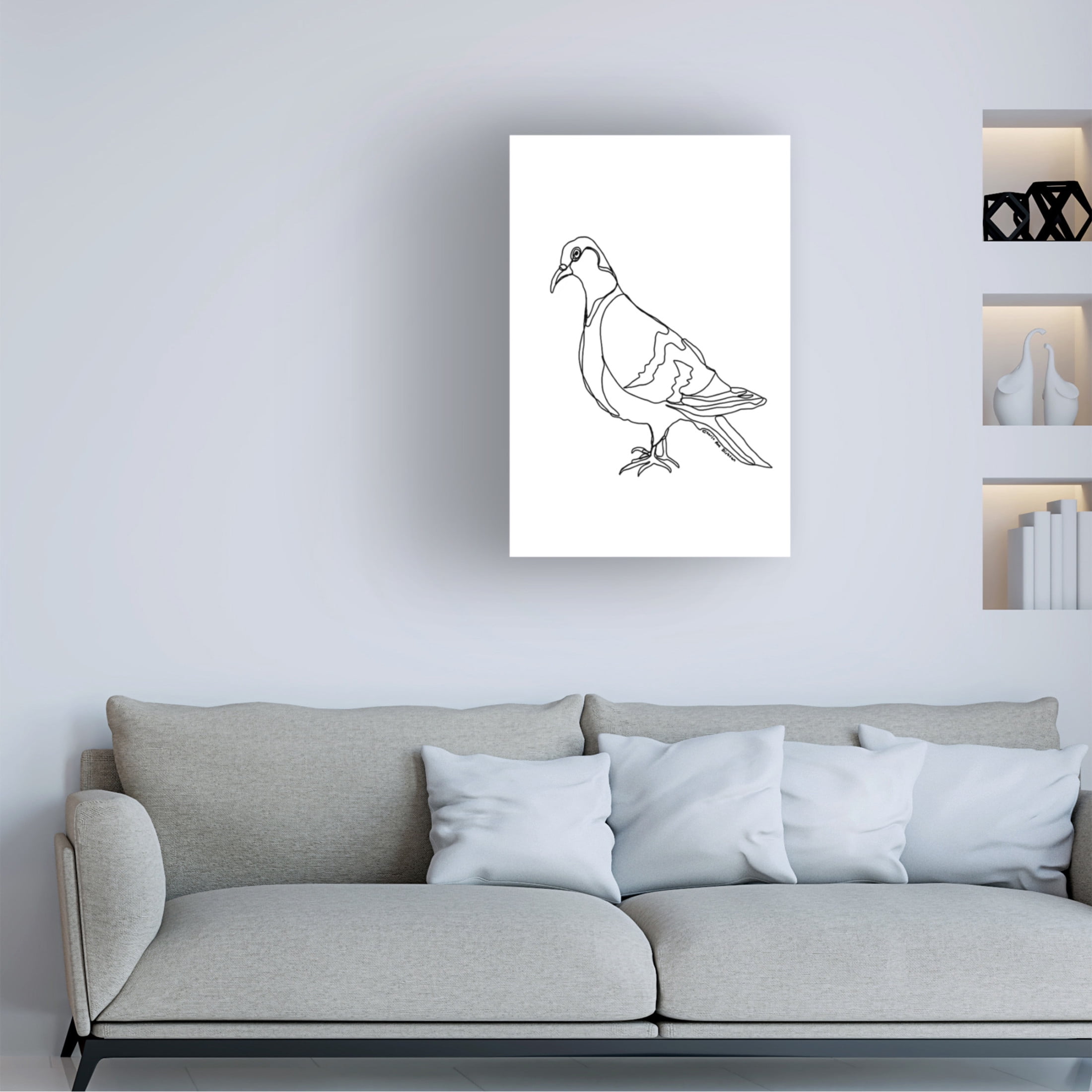 Canvas Wall Art - Cherie Roe Dirksen 'Pigeon' Wall Art for Living Room, Bedroom, or Office Décor by Trademark Fine Art - 16 x 24 Inches