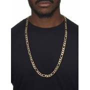 PalmBeach Jewelry قلادة Figaro-Link باللون الأصفر Goldtone 24 أو 30 (9mm)