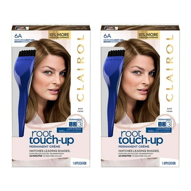 Clairol Root Touch-Up By Nice,N Easy Permanent Hair Dye, 6A Light Ash Brown Hair Color, 2 Count