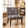 thumbnail image 2 of HomePop Wood and Fabric Parson Accent Chair with Rustic Brown Legs in Blue, 2 of 4