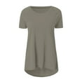 thumbnail image 4 of ZVAVZ Women's Plus Size Top Summer Casual Shirt Short Sleeve Blouse Solid Color Crewneck T Shirt Prime Early Access Deals, 4 of 5