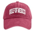 thumbnail image 1 of GDREDA Sports Hats Women's Vintage Washed Denim Printed Baseball Cap，Red, 1 of 3