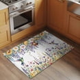 thumbnail image 2 of 2x3 Ft Entryway Area Rug, Watercolor Floral Kitchen Rug Runner Washable Floor Mat, Spring Daisy Sunflowers Wisteria Hummingbird Non Slip Indoor Door Mat Throw Carpet for Bathroom Living Room Bedroom, 2 of 8