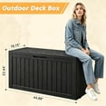 thumbnail image 2 of 75 Gallon Outdoor Deck Box Waterproof, Large Storage Box for Patio, Resin Storage Bench Lockable for Garden Tools, Package Delivery, Black, 2 of 12