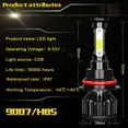 thumbnail image 6 of 4Pcs 9007+H11 LED Bulbs Combo 9004 High Low Beam H9 Fog Light Kit High Performance, 6 of 13