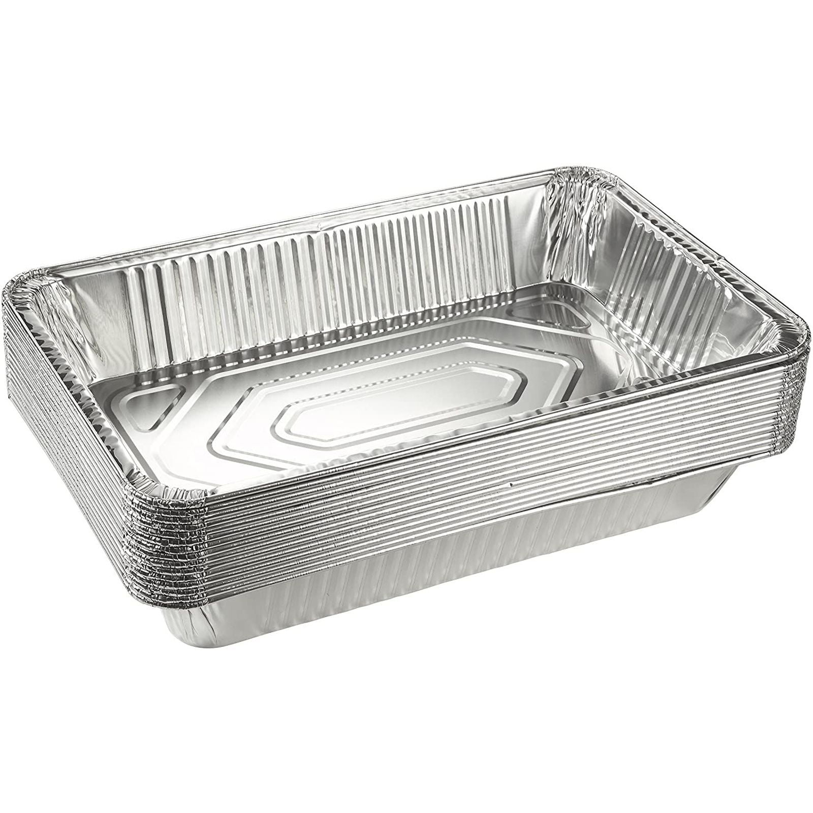 Aluminum Foil Pans 15 Pieces Full-Size Deep Disposable Steam Table Pans for  Baking, Roasting, Broiling, Cooking, 20.5 x 3.3 x 13 inches