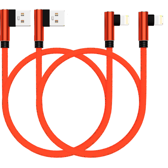 inStyle iPhone Charger Lightning Cable, 2 Pack 10FT USB Cable, For Apple iPhone Xs, Xs Max, XR, X, 8, 8 Plus, 7, 7 Plus, 6S, 6S Plus,iPad Air, Mini, iPod Touch, Case, Charging & Syncing Cord - Orange