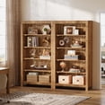 thumbnail image 6 of 5-Tier Tall Solid Wood Bookcase, Large Floor Standing Bookshelf with Heavy-Duty Shelves, Rustic 5-Shelf Display Storage Rack for Home Office, Living Room, Library, 6 of 9