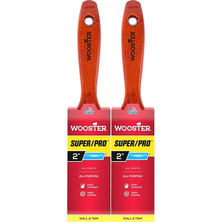 Wooster Genuine 2" Super/Pro Flat Paintbrush 2-Pack, J4104-2-2PK
