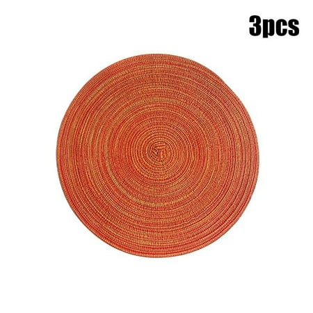 

Kitchen Essentials Kitchen Utensils Set Cooking Utensils Set Anti Scalding Pad Cotton Woven Round Placemats and Coasters Set 3Pcs Table Mats Orange