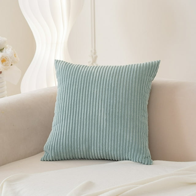 Funda de almohada de pana a rayas de color sólido de estilo nórdico, funda para cojín de sofá de sala de estar, funda de almohada decorativa para el hogar
