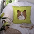 thumbnail image 3 of Carolines Treasures Checkerboard Lime Green Papillon Canvas Fabric Decorative Pillow 14Hx14W multicolor, 3 of 4