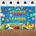 thumbnail image 2 of Welcome Back to School Backdrop, First Day of School Photography Background, Blue Back to School Hanging Banner Decorations Poster Bulletin Board for School Classroom Office Supplies 12x8ft, 2 of 6