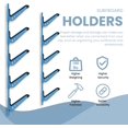 thumbnail image 4 of 5-Board Adjustable Surfboard Wall Mount Rack with Rubber Padding for Garage Storage, 4 of 6