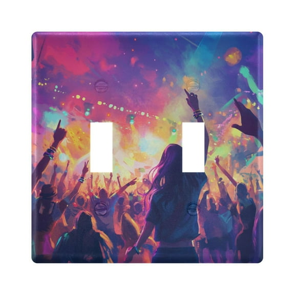 Outdoor Music Festival Scenes Decorative Light Switch Plates Switch Cover Decorative Wall Plates Ideal for Living Room Kitchen Bedroom and Study