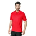 thumbnail image 4 of Zfeel Men's Mesh Performance Polo, Casual Cherry Red Shirt for Adult, 100 Polyester, Pack 4, S, 4 of 5