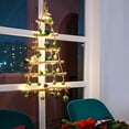 thumbnail image 2 of Árbol de pared de ramita de Navidad de 80 cm de altura, con luces LED que funcionan con batería, escalera de madera colgante de decoración de pared de Navidad, montaje en pared estilo vintage chic festivo - verde brillar Electrónica, 2 of 6